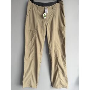 ExOfficio Womens Hiking Travel Pants Khaki Nylon Convertible Roll Tab Size 6